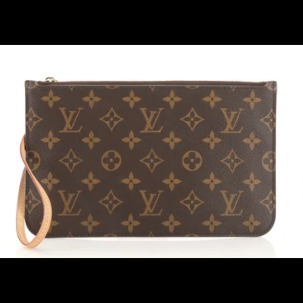 Authentic Louis Vuitton Neverfull Pochette in Monogram Canvas